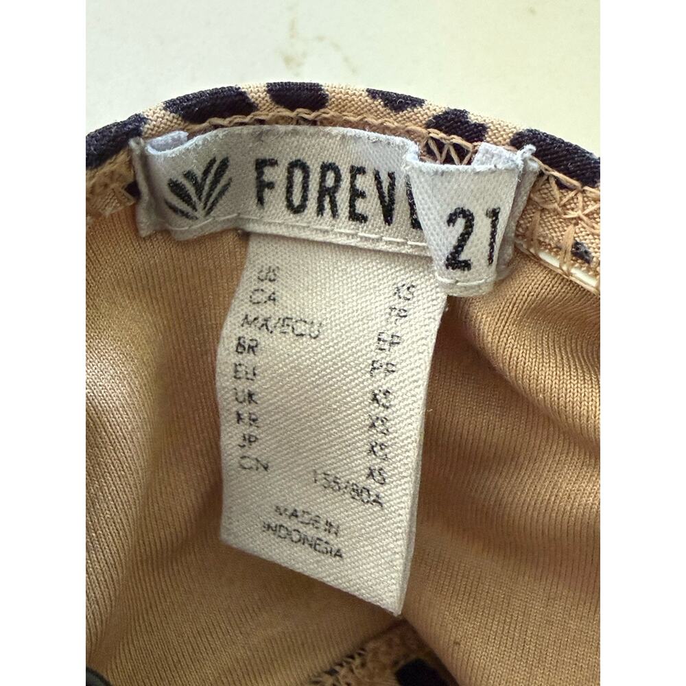 Forever 21 Cheetah Crop Top Leggings Set Tan Black Womens Athleisure Casual - Picture 6 of 11